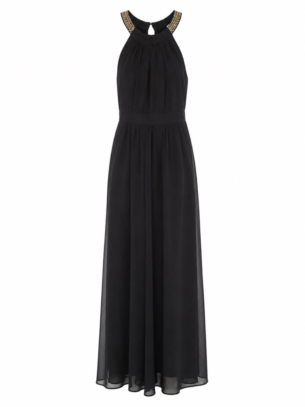 Calvin Klein Black Chiffon Halter Maxi Dress – Size 2